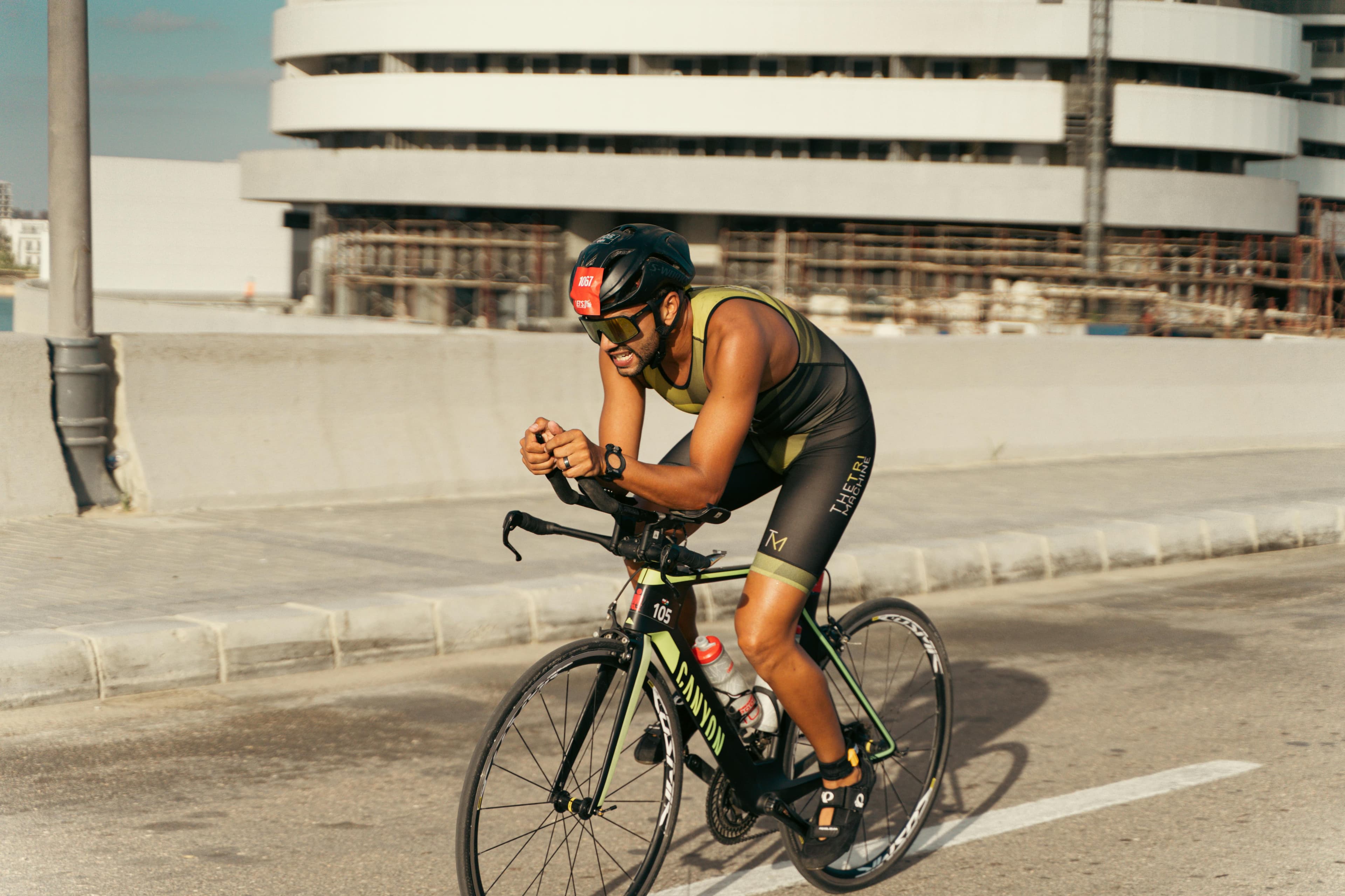 Triathlete on a bike